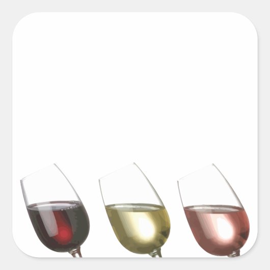 ワインの試飲 – 3グラスのワイン スクエアシール (正面)