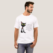 ワインの話をする猫おもしろい Tシャツ (正面フル)