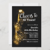 ワインの誕生日の招待、任意の年への応援! 招待状 (正面)