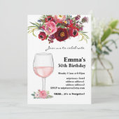 ワインの誕生日の招待、完璧に熟成 招待状 (スタンド正面)