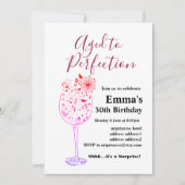 ワインの誕生日の招待、完璧に熟成 招待状 (正面)