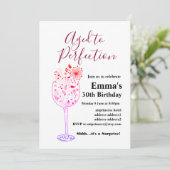 ワインの誕生日の招待、完璧に熟成 招待状 (スタンド正面)