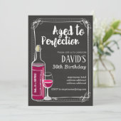 ワインの誕生日の招待、完璧に熟成 招待状 (スタンド正面)
