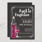 ワインの誕生日の招待、完璧に熟成 招待状 (正面/裏面)