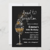 ワインの誕生日の招待、完璧に熟成 招待状 (正面)