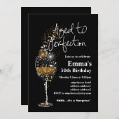 ワインの誕生日の招待、完璧に熟成 招待状 (正面/裏面)