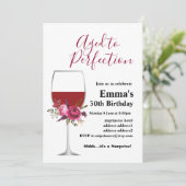 ワインの誕生日の招待、完璧に熟成 招待状 (スタンド正面)