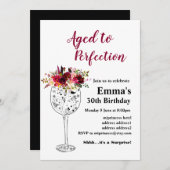 ワインの誕生日の招待、完璧に熟成 招待状 (正面/裏面)