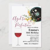 ワインの誕生日の招待、完璧に熟成 招待状 (正面)