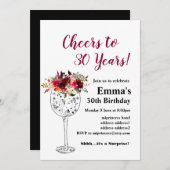 ワインの誕生日の招待、応援へ! 招待状 (正面/裏面)