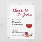 ワインの誕生日の招待、応援へ！招待状 招待状 (正面)