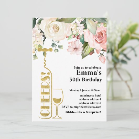 ワインの誕生日の招待 招待状 (スタンド正面)