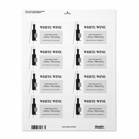 ワインの貯蔵庫から ラベル (フルシート)