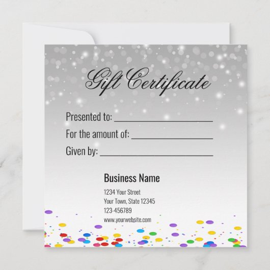 ワインの贈り物きらめくボトルギフトカード (裏面)