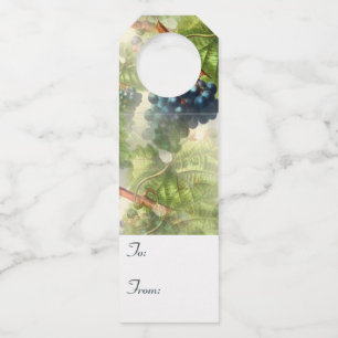 ワインの贈り物ラベルから紫色のブドウへボトル ボトルネックタグ