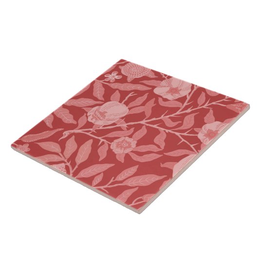 ワインの赤と柔らかさの中の果物またはザクロ  タイル (側面)