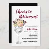 ワインの退職パーティの招待状 招待状 (正面/裏面)