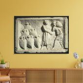 ワインの配達を描いたレリーフ、 浮き彫り キャンバスプリント (インサイチュ (リビング))