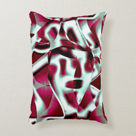 ワインの重なり合う湾曲したリボンからクロメッド アクセントクッション