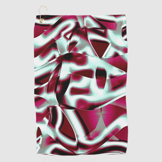 ワインの重なり合う湾曲したリボンからクロメッド ゴルフタオル (正面)