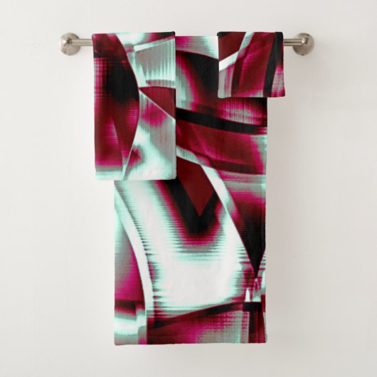 ワインの重なり合う湾曲したリボンからクロメッド バスタオルセット (インサイチュ)