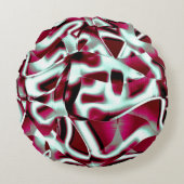 ワインの重なり合う湾曲したリボンからクロメッド ラウンドクッション (正面)