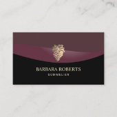 ワインの金ゴールドブドウのロゴブルゴーニュSomelier 名刺 (正面)