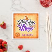 ワインの面白いハロウィーンへの魔女のパーソナライズされた道 スタンダードカクテルナプキン (インサイチュ)