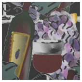 ワインの飲み物とブドウ ファブリック (見本)