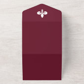 ワインの（紋章の）フラ・ダ・リすべての結婚式の招待 オールインワン招待状 (外側)