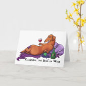ワインのDacchus犬 カード (黄色い花)