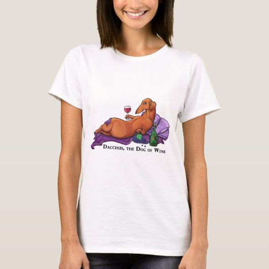 ワインのDacchus犬 Tシャツ (正面)