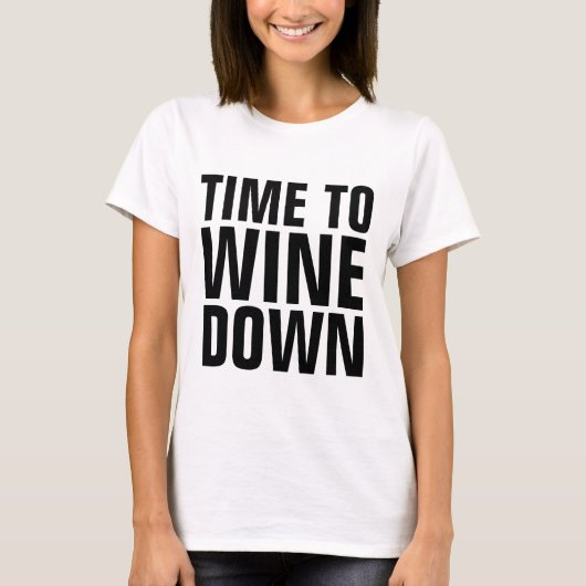 ワインのTシャツ、ワインを飲む時間 Tシャツ (正面)
