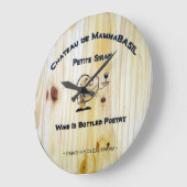 ワインはびん詰めにされた詩歌の時計です! ラージ壁時計 (傾斜)