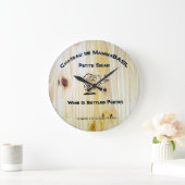 ワインはびん詰めにされた詩歌の時計です! ラージ壁時計 (ホーム)