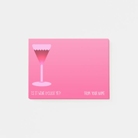 ワインはもう時に?名前をピンクに ポストイット (正面)