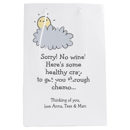 ワインはダメだ！ヘルシーおもしろいク気にチェモ ミディアムペーパーバッグ (正面)