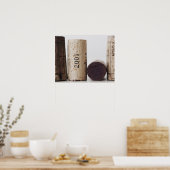 ワインはデートでコルク ポスター (キッチン)