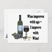 ワインは年齢と共に向上し、私はワインと共に改善! ポストカード (正面/裏面)
