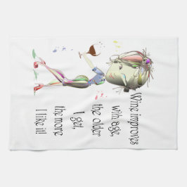 ワインは年齢のユーモアのあるなワインの発言と改良します キッチンタオル