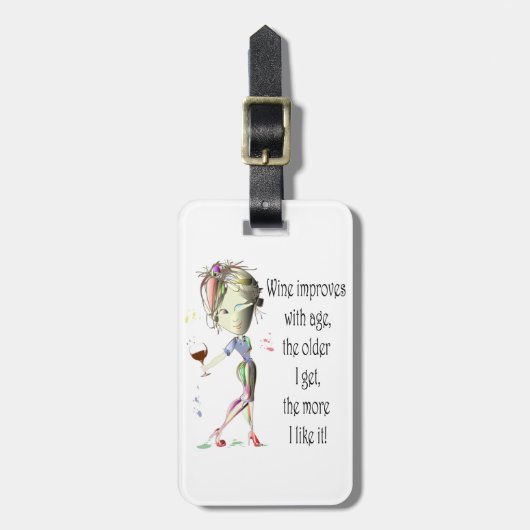 ワインは年齢のユーモアのあるなワインの発言と改良します ラゲッジタグ (正面縦)