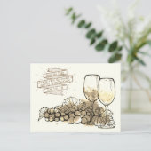 ワインは日付を保存エレガントな誕生日パーティー 案内ポストカード (スタンド正面)
