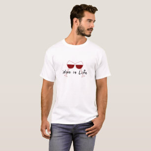 ワインは生命Tシャツ のワインの服装のティーです Tシャツ