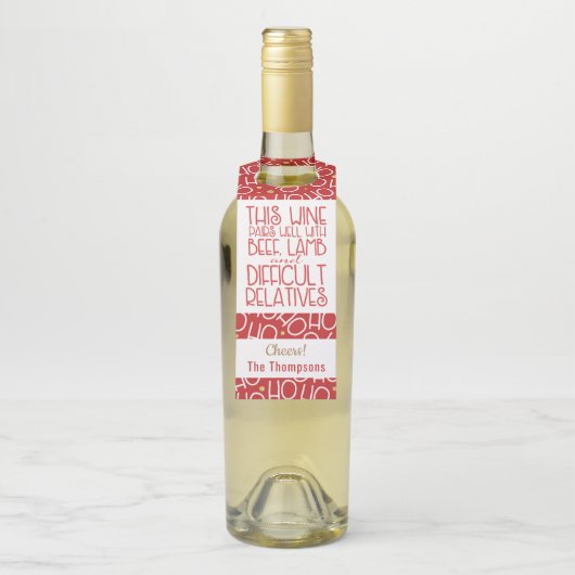ワインは相性がよい | ホーホーおもしろい ボトルネックタグ (ボトル)