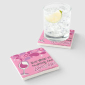 ワインは私に素晴らしいコースターをします ストーンコースター (横)