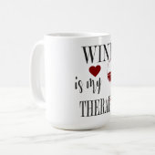 ワインは私のセラピーコーヒーマグ コーヒーマグカップ (正面左)