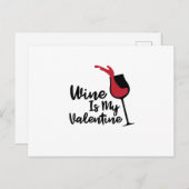ワインは私のバレンタインデーおもしろいスのバレンタインデー シーズンポストカード (正面/裏面)