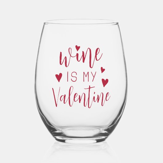 ワインは私のバレンタイン ステムなしワイングラス (正面)