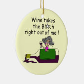 ワインは私を円熟させます セラミックオーナメント (右)