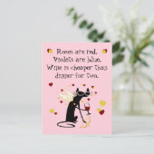 ワインは2バレンタインの夕食より安い ポストカード (スタンド正面)